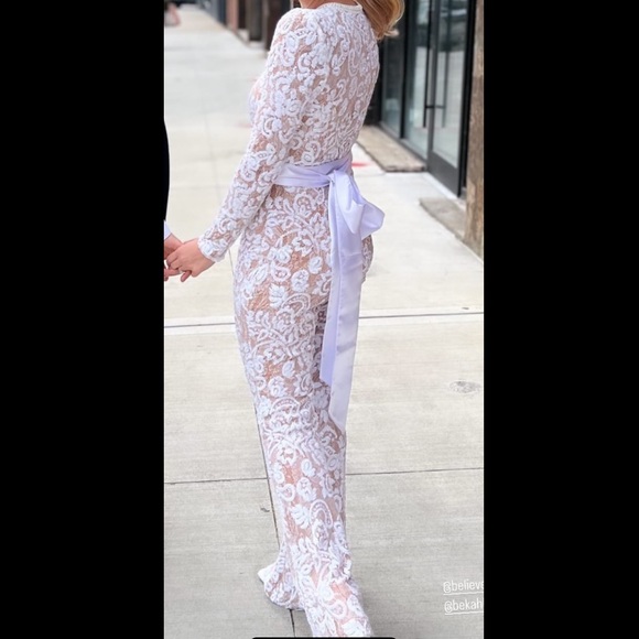 Nadine Marni Bella White lace Jumpsuit size S/M - Picture 6 of 9